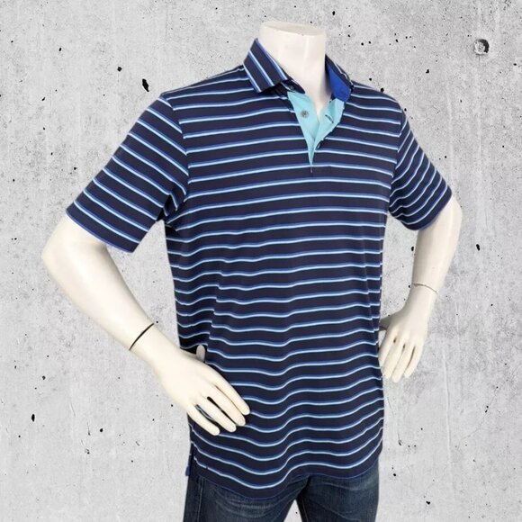 Greyson Golf Polo Mens ~ Size Large Blue Stripe - Picture 2 of 7
